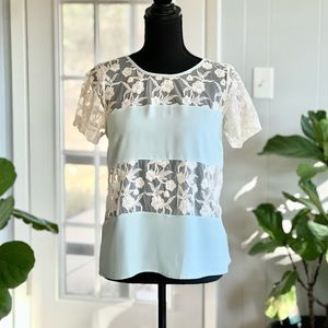 Forever 21 Baby Blue Lacy Blouse Size Small